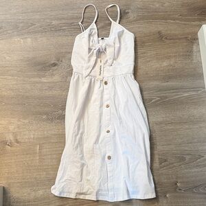 Universal Thread Cream Button-Front Midi Dress with pockets